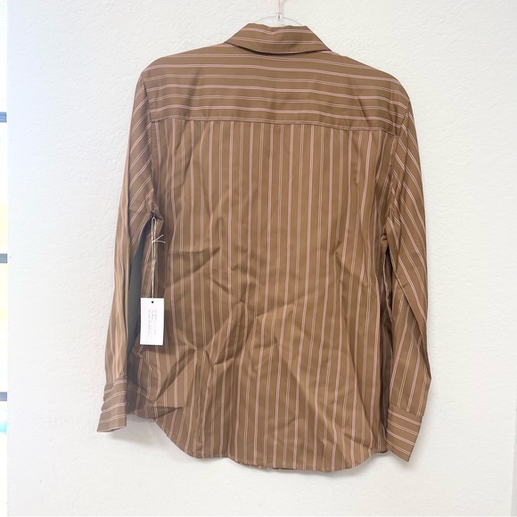 WYETH Newport Button Up Shirt Brown Pink Striped Size XS - Picture 3 of 5